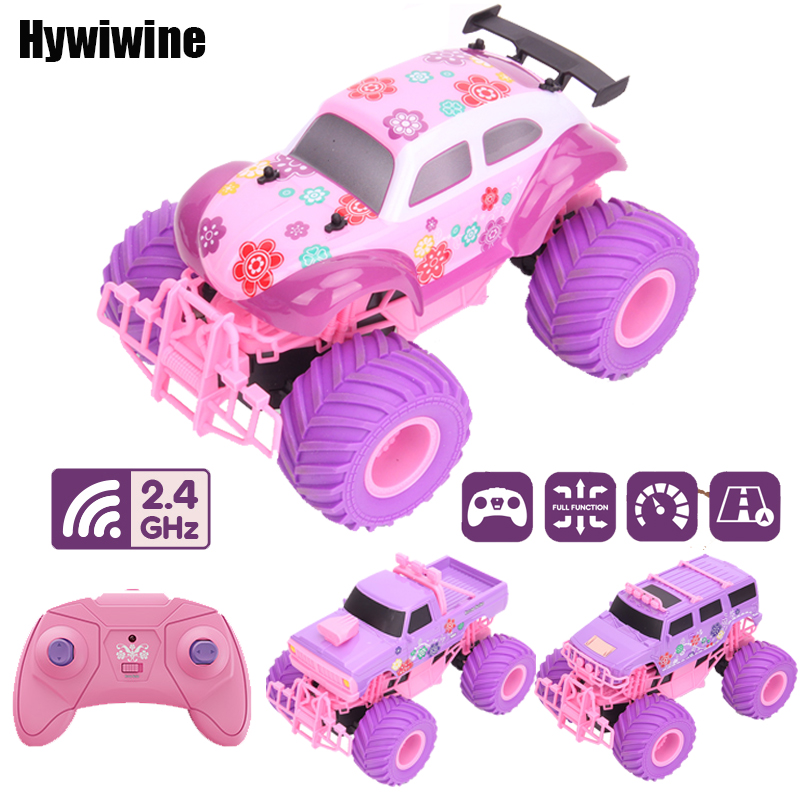 Kids Toys Xmas - ピンク RC カー電気駆動オフロードビッグホイール高速パープル 2.4 グラムリモートコントロールトラック女の子のおもちゃ子供のためのクリスマス