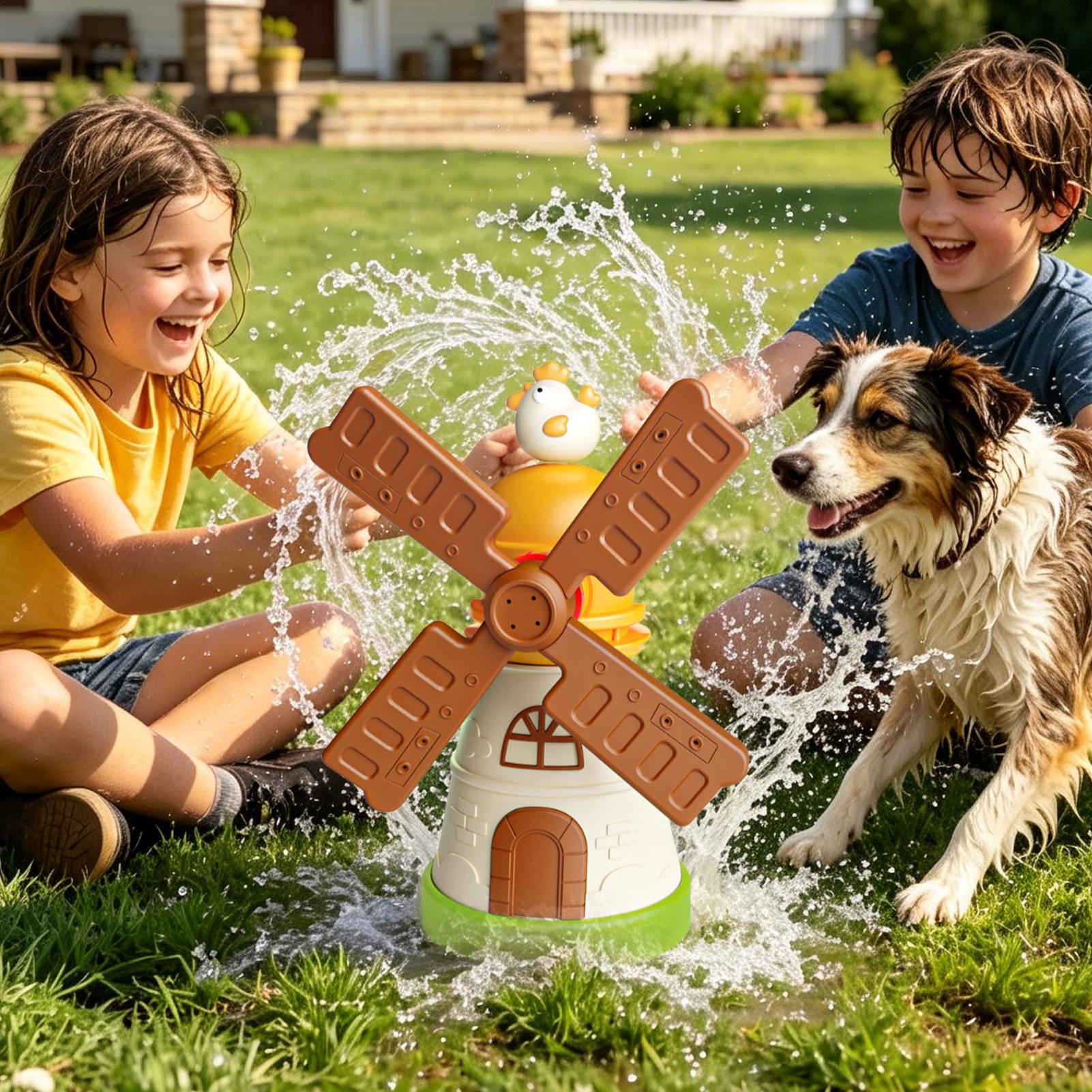 Kids Yard Toys - 子供用風車スプリンクラー回転式水しぶきおもちゃ、庭、ヤード、パティオ、芝生、屋外、裏庭、プール遊び、夏のおもちゃ