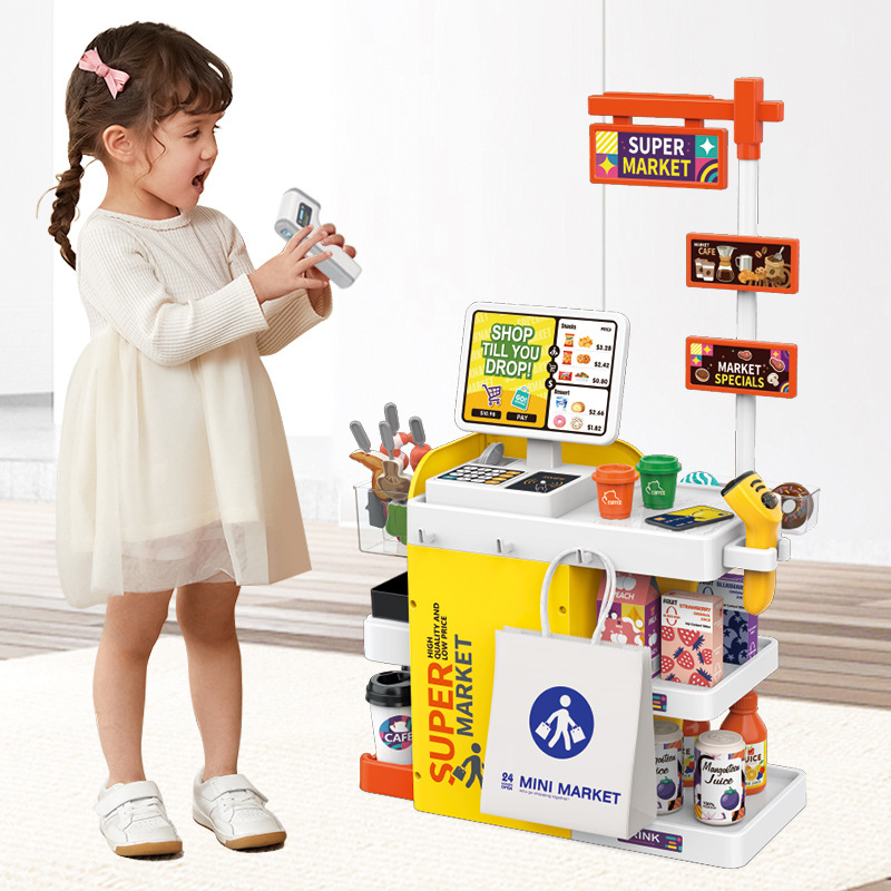 キッズミニスーパーマーケットチェックアウトカウンタープレイセ - Toy Cash Register のレビューと価格