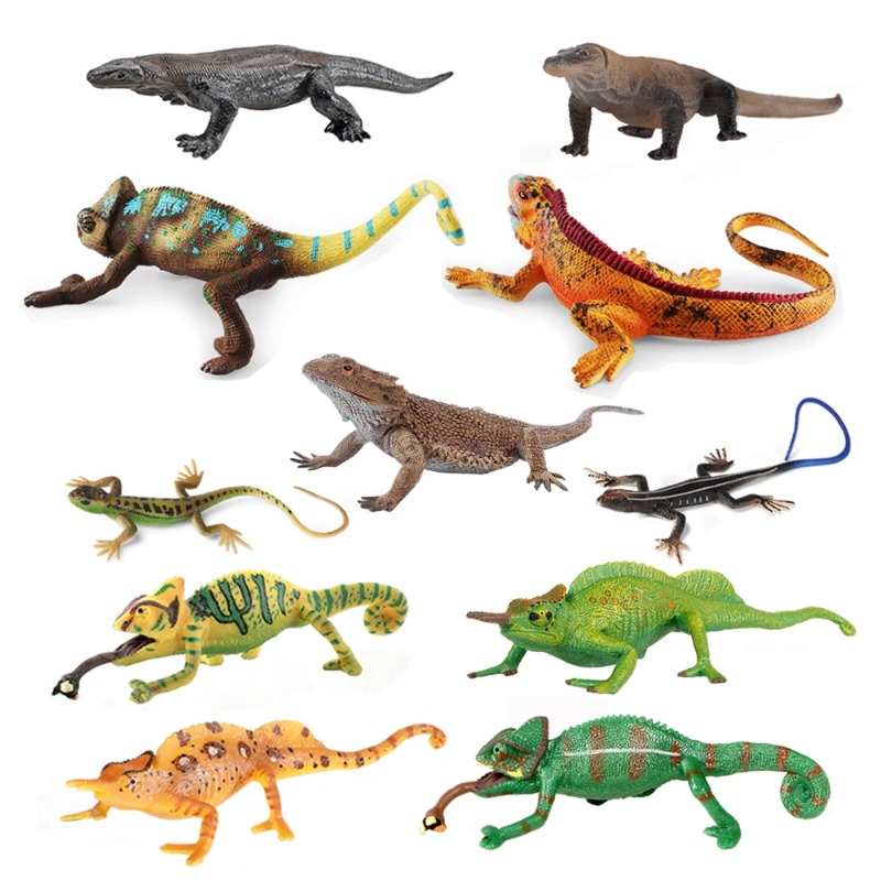 イグアナのフィギュア、カメレオンのおもちゃ、爬虫類の動物フィ - Kids Toys Reviews のレビューと価格