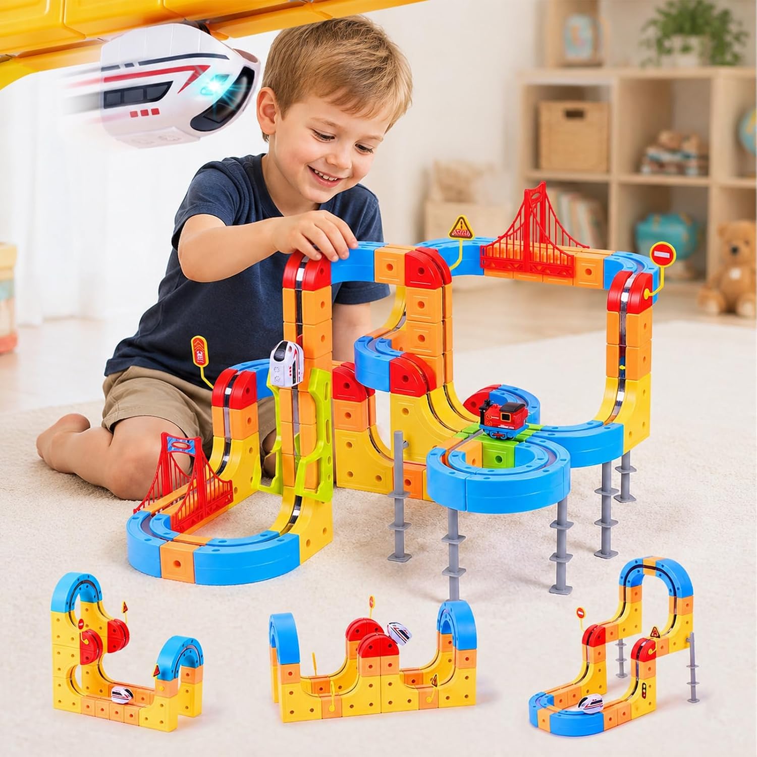 子供向け電磁浮上列車セット - 反重力DIY組み立て式磁気ト - Kids Toys 3 Year Old のレビューと価格