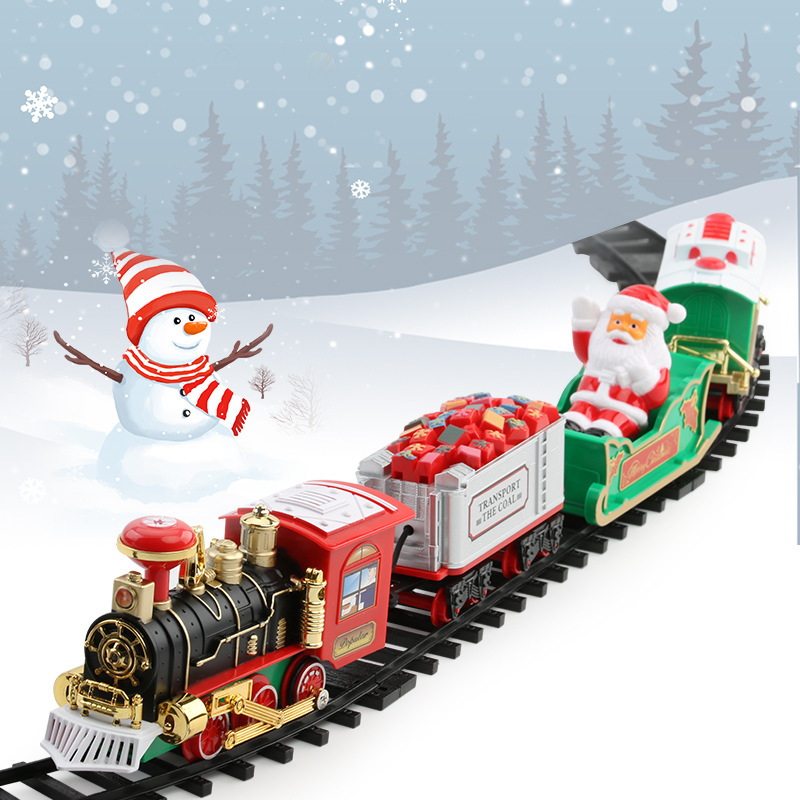 電動クリスマス列車セット、音楽と光るツリー、吊り下げオーナメ - Kids Toys Xmas のレビューと価格